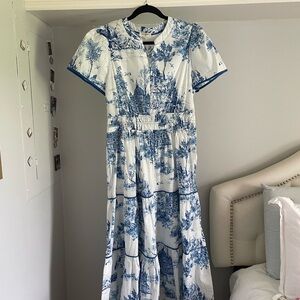 Umgee Blue and White Sundress with Peter Pan Collar